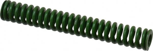 Associated Spring Raymond - 3/8" Hole Diam, 3/16" Rod Diam, 2-1/2" Free Length, Green Die Spring - 43.8 Lb Max Deflection, 0.63" Max Deflection, Extra Heavy Duty, Chromium Alloy Steel - A1 Tooling