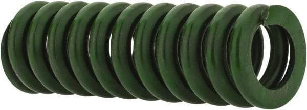 Associated Spring Raymond - 1/2" Hole Diam, 9/32" Rod Diam, 1-1/2" Free Length, Green Die Spring - 75 Lb Max Deflection, 0.38" Max Deflection, Extra Heavy Duty, Chromium Alloy Steel - A1 Tooling