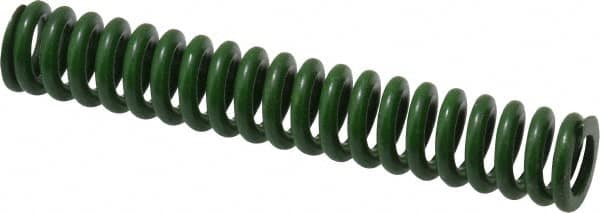 Associated Spring Raymond - 1/2" Hole Diam, 9/32" Rod Diam, 3" Free Length, Green Die Spring - 67.5 Lb Max Deflection, 0.75" Max Deflection, Extra Heavy Duty, Chromium Alloy Steel - A1 Tooling