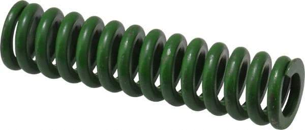 Associated Spring Raymond - 5/8" Hole Diam, 11/32" Rod Diam, 2-1/2" Free Length, Green Die Spring - 137.5 Lb Max Deflection, 0.63" Max Deflection, Extra Heavy Duty, Chromium Alloy Steel - A1 Tooling