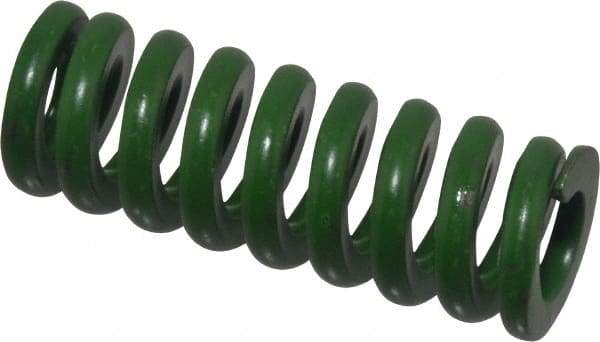 Associated Spring Raymond - 3/4" Hole Diam, 3/8" Rod Diam, 2" Free Length, Green Die Spring - 340 Lb Max Deflection, 0.5" Max Deflection, Extra Heavy Duty, Chromium Alloy Steel - A1 Tooling