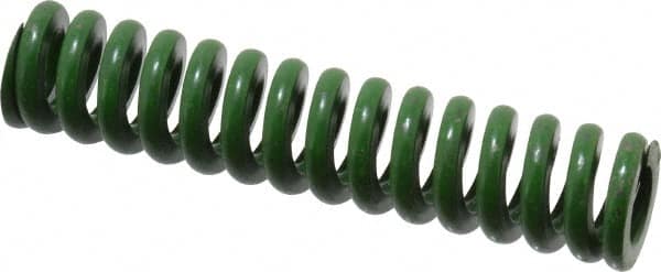 Associated Spring Raymond - 3/4" Hole Diam, 3/8" Rod Diam, 3-1/2" Free Length, Green Die Spring - 301.9 Lb Max Deflection, 0.88" Max Deflection, Extra Heavy Duty, Chromium Alloy Steel - A1 Tooling