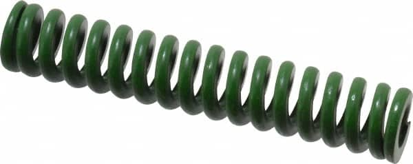 Associated Spring Raymond - 3/4" Hole Diam, 3/8" Rod Diam, 4" Free Length, Green Die Spring - 300 Lb Max Deflection, 1" Max Deflection, Extra Heavy Duty, Chromium Alloy Steel - A1 Tooling