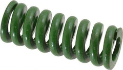 Associated Spring Raymond - 1" Hole Diam, 1/2" Rod Diam, 2-1/2" Free Length, Green Die Spring - 560 Lb Max Deflection, 0.63" Max Deflection, Extra Heavy Duty, Chromium Alloy Steel - A1 Tooling