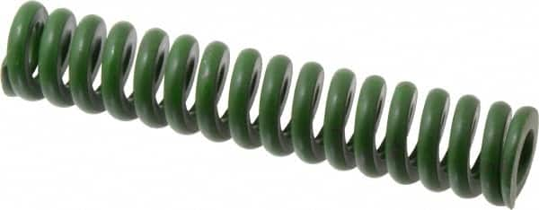 Associated Spring Raymond - 1" Hole Diam, 1/2" Rod Diam, 5" Free Length, Green Die Spring - 540 Lb Max Deflection, 1.25" Max Deflection, Extra Heavy Duty, Chromium Alloy Steel - A1 Tooling