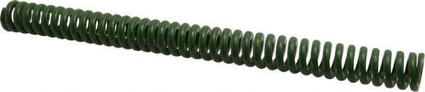 Associated Spring Raymond - 1" Hole Diam, 1/2" Rod Diam, 12" Free Length, Green Die Spring - 528 Lb Max Deflection, 3" Max Deflection, Extra Heavy Duty, Chromium Alloy Steel - A1 Tooling