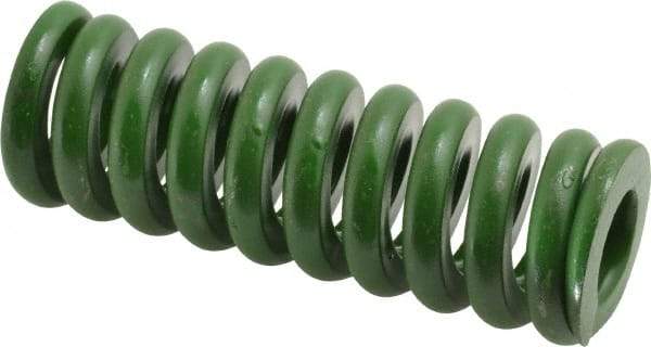 Associated Spring Raymond - 1-1/4" Hole Diam, 5/8" Rod Diam, 3-1/2" Free Length, Green Die Spring - 882 Lb Max Deflection, 0.88" Max Deflection, Extra Heavy Duty, Chromium Alloy Steel - A1 Tooling