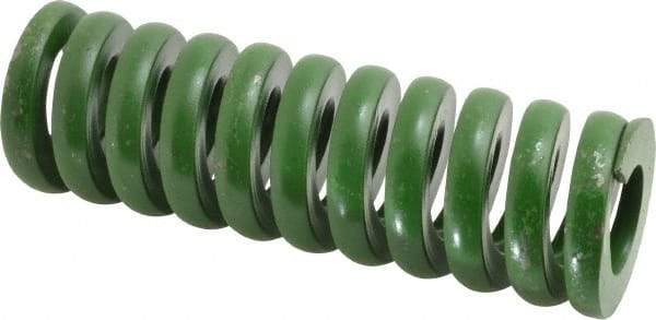 Associated Spring Raymond - 2" Hole Diam, 1" Rod Diam, 6" Free Length, Green Die Spring - 2124 Lb Max Deflection, 1.5" Max Deflection, Extra Heavy Duty, Chromium Alloy Steel - A1 Tooling