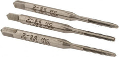 Hertel - #2-56 UNC, 3 Flute, Bottoming, Plug & Taper, Bright Finish, High Speed Steel Tap Set - 1-3/4" OAL, 2B/3B Class of Fit - A1 Tooling