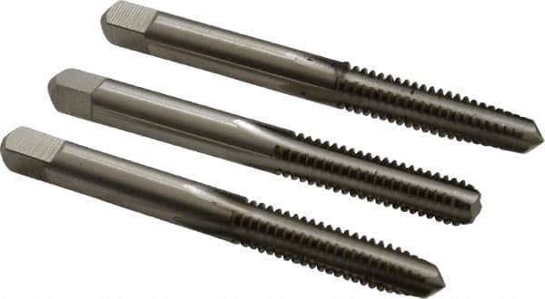 Hertel - 1/4-20 UNC, 4 Flute, Bottoming, Plug & Taper, Bright Finish, High Speed Steel Tap Set - 2-1/2" OAL, 2B/3B Class of Fit - A1 Tooling