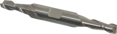 Accupro - 1/4", 5/8" LOC, 3/8" Shank Diam, 3" OAL, 2 Flute, Solid Carbide Square End Mill - Double End, Uncoated, Spiral Flute, 40° Helix, Centercutting, Right Hand Cut, Right Hand Flute - A1 Tooling