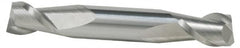 Accupro - 1/8", 3/8" LOC, 3/8" Shank Diam, 3" OAL, 2 Flute, Solid Carbide Square End Mill - Double End, TiCN Finish, Spiral Flute, 40° Helix, Centercutting, Right Hand Cut, Right Hand Flute - A1 Tooling