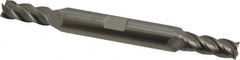 Accupro - 9/32", 11/16" LOC, 3/8" Shank Diam, 3-1/2" OAL, 4 Flute, Solid Carbide Square End Mill - Double End, Uncoated, Spiral Flute, 40° Helix, Centercutting, Right Hand Cut, Right Hand Flute - A1 Tooling