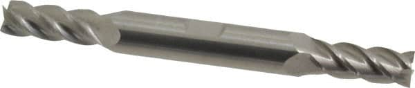 Accupro - 5/16", 3/4" LOC, 3/8" Shank Diam, 3" OAL, 4 Flute, Solid Carbide Square End Mill - Double End, Uncoated, Spiral Flute, 40° Helix, Centercutting, Right Hand Cut, Right Hand Flute - A1 Tooling