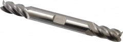 Accupro - 11/32", 3/4" LOC, 3/8" Shank Diam, 3-1/2" OAL, 4 Flute, Solid Carbide Square End Mill - Double End, Uncoated, Spiral Flute, 40° Helix, Centercutting, Right Hand Cut, Right Hand Flute - A1 Tooling