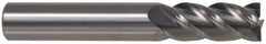 Accupro - 5/16", 5/8" LOC, 5/16" Shank Diam, 4" OAL, 4 Flute, Solid Carbide Square End Mill - Single End, Uncoated, Spiral Flute, 40° Helix, Centercutting, Right Hand Cut, Right Hand Flute - A1 Tooling