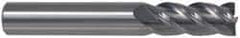 Accupro - 5/8", 1-5/8" LOC, 5/8" Shank Diam, 3-3/4" OAL, 4 Flute, Powdered Metal Square End Mill - Single End, Uncoated, Spiral Flute, Variable° Helix, Centercutting, Right Hand Cut, Right Hand Flute - A1 Tooling