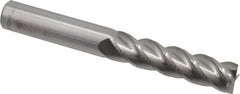 Accupro - 1/2", 2" LOC, 1/2" Shank Diam, 4" OAL, 4 Flute, Solid Carbide Square End Mill - Single End, Uncoated, Spiral Flute, 40° Helix, Centercutting, Right Hand Cut, Right Hand Flute - A1 Tooling