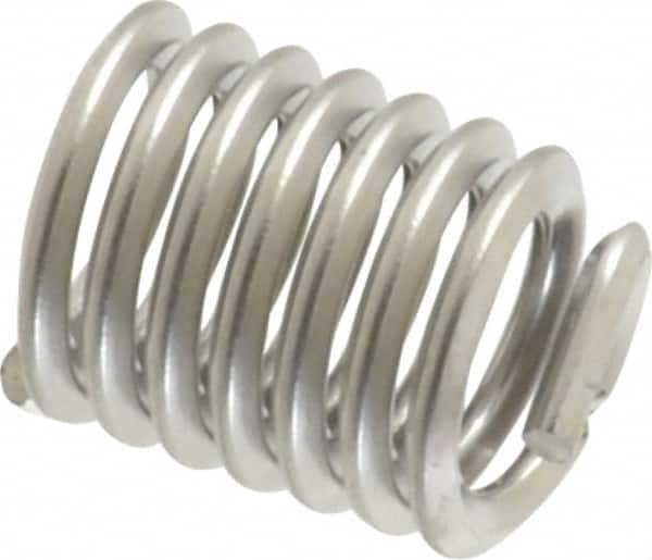 Recoil - #10-24 UNC, 0.38" OAL, Free Running Helical Insert - 7-1/8 Free Coils, Tanged, Stainless Steel, Bright Finish, 2D Insert Length - A1 Tooling