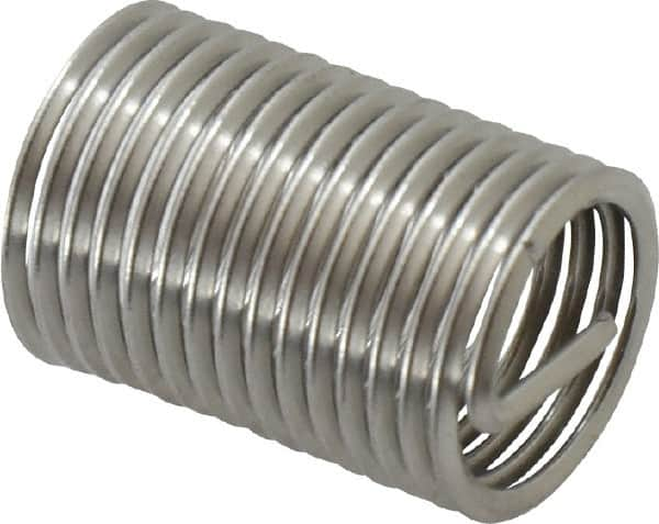 Recoil - 7/16-20 UNF, 7/8" OAL, Free Running Helical Insert - 14-5/8 Free Coils, Tanged, Stainless Steel, Bright Finish, 2D Insert Length - A1 Tooling