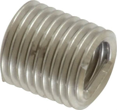 Recoil - M6x1.00 Metric Coarse, 12mm OAL, Free Running Helical Insert - 9-1/2 Free Coils, Tanged, Stainless Steel, Bright Finish, 2D Insert Length - A1 Tooling