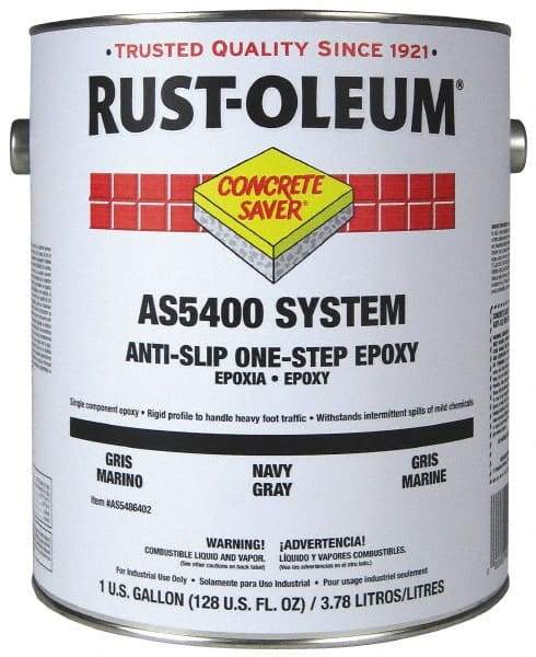 Rust-Oleum - 1 Gal Kit Gloss Silver Gray Antislip Epoxy - 40 to 60 Sq Ft/Gal Coverage, <250 g/L VOC Content - A1 Tooling