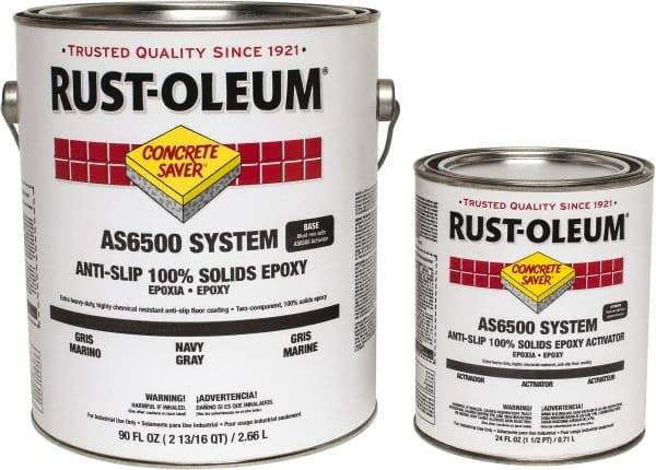 Rust-Oleum - 1 Gal Kit Gloss Navy Gray Antislip Epoxy - 25 to 35 Sq Ft/Gal Coverage, <50 g/L VOC Content - A1 Tooling