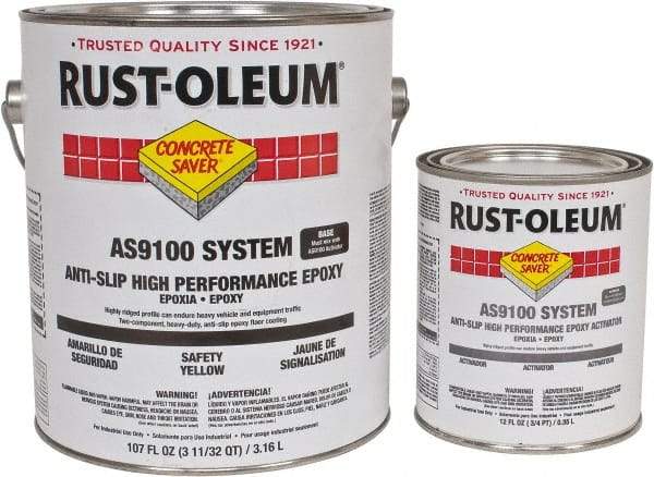 Rust-Oleum - 1 Gal Kit Gloss Safety Yellow Antislip Epoxy - 40 to 60 Sq Ft/Gal Coverage, <250 g/L VOC Content - A1 Tooling