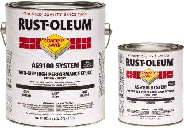 Rust-Oleum - 1 Gal Kit Gloss Navy Gray Antislip Epoxy - 40 to 60 Sq Ft/Gal Coverage, <250 g/L VOC Content - A1 Tooling