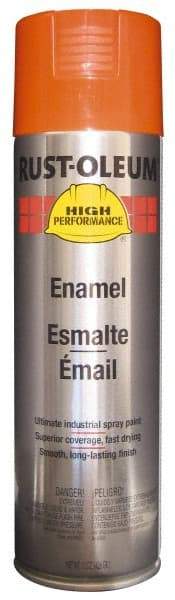 Rust-Oleum - Equipment Orange, 15 oz Net Fill, Gloss, Enamel Spray Paint - 14 Sq Ft per Can, 20 oz Container, Use on Rust Proof Paint - A1 Tooling