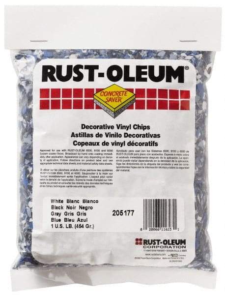 Rust-Oleum - Black/White/Blue Vinyl Floor Chips - 1 Lb Plastic Bag - A1 Tooling