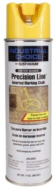 Rust-Oleum - 17 fl oz Yellow Marking Chalk - 500' to 530' Coverage at 1-1/4" Wide, Water-Based Formula - A1 Tooling