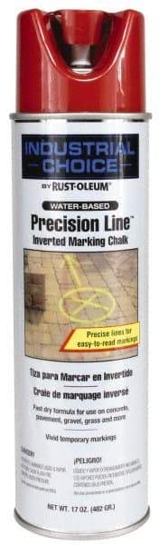 Rust-Oleum - 17 fl oz Red Marking Chalk - 500' to 530' Coverage at 1-1/4" Wide, Water-Based Formula - A1 Tooling