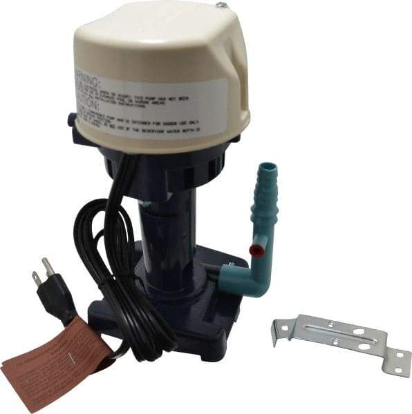 Little Giant Pumps - 0.9 Amp, 115 Volt, 1/70 hp, 1 Phase, Thermal Plastic Evaporative Cooler Pumps Machine Tool & Recirculating Pump - 5.1 GPM, 9.5 psi, 9" Overall Height, 4-1/2" Body Length, ABS Impeller, Open Fan Cooled Motor - A1 Tooling