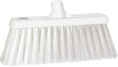 Vikan - 12" Heavy Duty Synthetic Push Broom - 4" Bristle Length, Plastic Block, European Threaded Handle Connection - A1 Tooling