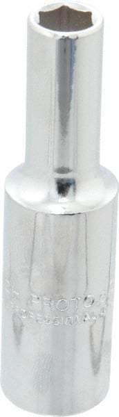 Proto - 3/8", 1/2" Drive, Deep Hand Socket - 6 Points, 3-1/4" OAL, Chrome Finish - A1 Tooling