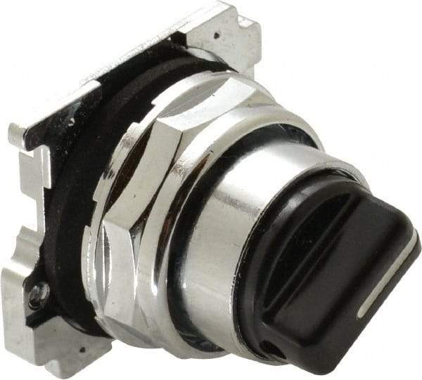 Eaton Cutler-Hammer - 30-1/2mm Mount Hole, 2 Position, Knob Operated, Selector Switch with Cam and Cap - Black, Maintained (MA) - Momentary (MO) - A1 Tooling