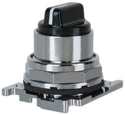 Eaton Cutler-Hammer - 30-1/2mm Mount Hole, 3 Position, Knob Operated, Selector Switch with Cam and Cap - Black, Maintained (MA) - A1 Tooling