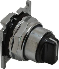 Eaton Cutler-Hammer - 30-1/2mm Mount Hole, 3 Position, Knob Operated, Selector Switch with Cam and Cap - Black, Maintained (MA) - Momentary (MO) - A1 Tooling