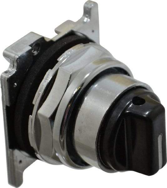 Eaton Cutler-Hammer - 30-1/2mm Mount Hole, 3 Position, Knob Operated, Selector Switch with Cam and Cap - Black, Maintained (MA) - Momentary (MO) - A1 Tooling