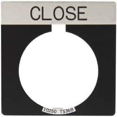 Eaton Cutler-Hammer - Square, Legend Plate - Close - Black Background, 30-1/2mm Hole Diameter - A1 Tooling