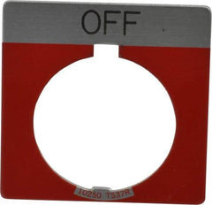 Eaton Cutler-Hammer - Square, Legend Plate - Off - Red Background, 30-1/2mm Hole Diameter - A1 Tooling