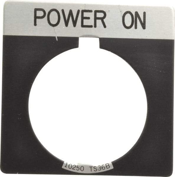 Eaton Cutler-Hammer - Square, Legend Plate - Power On - Black Background, 30-1/2mm Hole Diameter - A1 Tooling