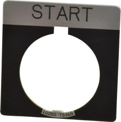 Eaton Cutler-Hammer - Square, Legend Plate - Start - Black Background, 30-1/2mm Hole Diameter - A1 Tooling