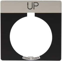 Eaton Cutler-Hammer - Square, Legend Plate - Up - Black Background, 30-1/2mm Hole Diameter - A1 Tooling