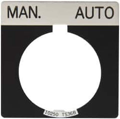 Eaton Cutler-Hammer - Square, Legend Plate - Manual-Auto - Black Background, 30-1/2mm Hole Diameter - A1 Tooling