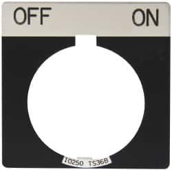 Eaton Cutler-Hammer - Square, Legend Plate - Off-On - Black Background, 30-1/2mm Hole Diameter - A1 Tooling