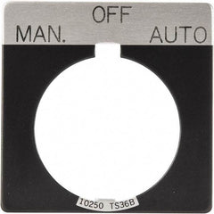 Eaton Cutler-Hammer - Square, Legend Plate - Manual-Off-Auto - Black Background, 30-1/2mm Hole Diameter - A1 Tooling