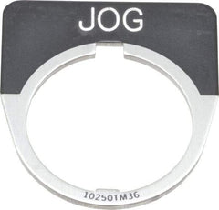 Eaton Cutler-Hammer - Half Round, Legend Plate - Jog - Black Background, 30-1/2mm Hole Diameter - A1 Tooling