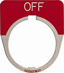 Eaton Cutler-Hammer - Half Round, Legend Plate - Off - Red Background, 30-1/2mm Hole Diameter - A1 Tooling